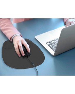 Alfombrilla para raton q-connect con reposamuñecas ergonomica de gel color negro 225x240x20 mm