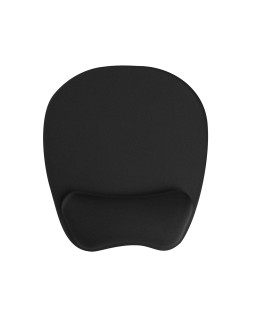 Alfombrilla para raton q-connect con reposamuñecas ergonomica de gel color negro 225x240x20 mm