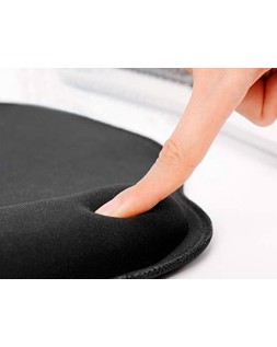 Alfombrilla para raton q-connect con reposamuñecas ergonomica de gel color negro 225x240x20 mm