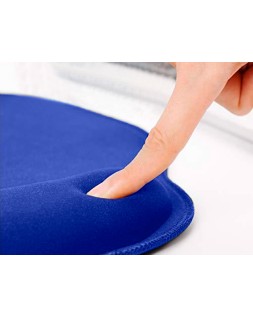 Alfombrilla para raton q-connect con reposamuñecas ergonomica de gel color azul 225x240x20 mm