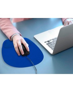 Alfombrilla para raton q-connect con reposamuñecas ergonomica de gel color azul 225x240x20 mm