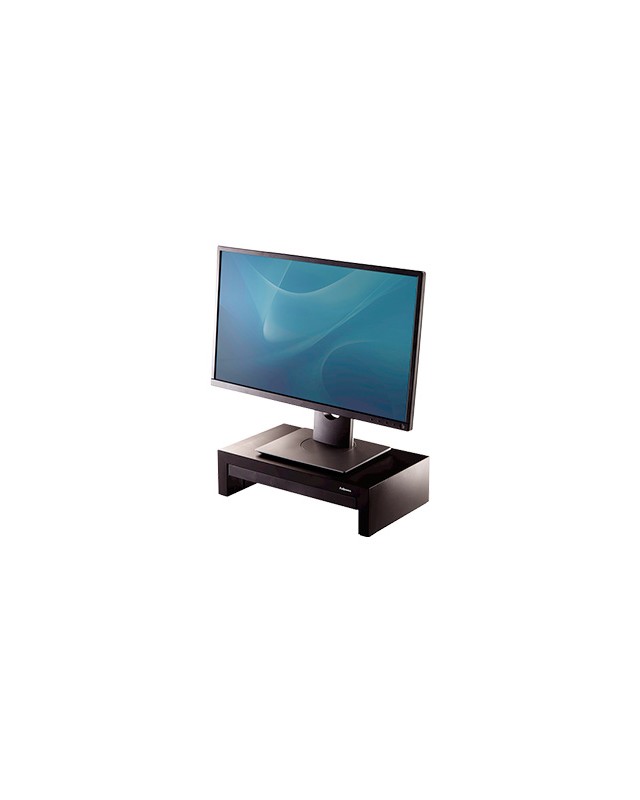 Soporte fellowes para monitor designer suites ajustable 3 alturas con bandeja negro 406x111x244 mm hasta 18 kg