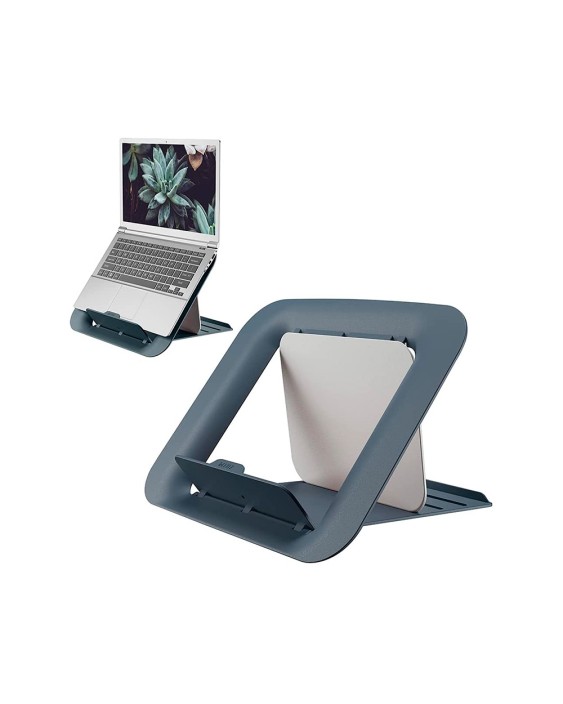 Soporte para portatil leitz ergo cosy ajustable 4 alturas color gris 310x50x247 mm