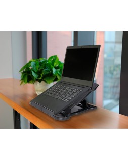 Soporte q-connect para portatil hasta 17" ajustable 7 angulos diferentes color negro 260x280x60 mm