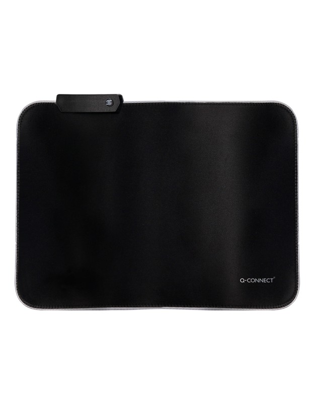 Alfombrilla para raton q-connect iluminacion led conexion usb color negro 350x250x3 mm