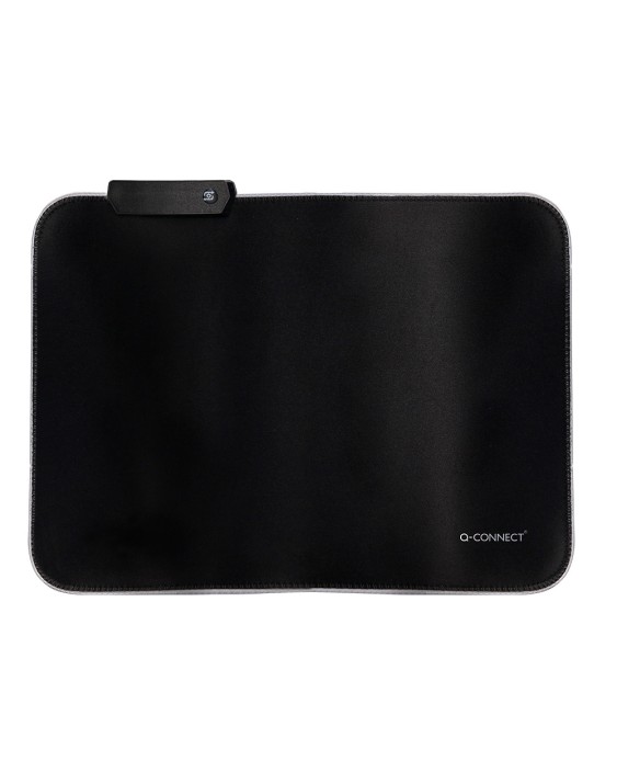 Alfombrilla para raton q-connect iluminacion led conexion usb color negro 350x250x3 mm