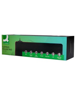Alfombrilla para raton q-connect xxl iluminacion led conexion usb color negro 800x300x4 mm