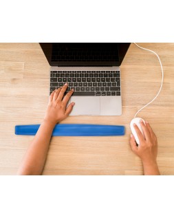 Reposamuñecas q-connect de gel para teclado color azul 525x58x17 mm