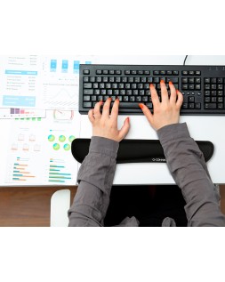 Reposamuñecas q-connect memory foam para teclado color negro 460x85x25 mm