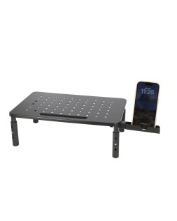 Soporte q-connect para monitor metalico regulable en altura con soporte para movil 371x235x145 mm