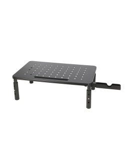 Soporte q-connect para monitor metalico regulable en altura con soporte para movil 371x235x145 mm