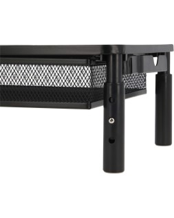 Soporte q-connect para monitor metalico regulable en altura con cajon y dos soportes para movil