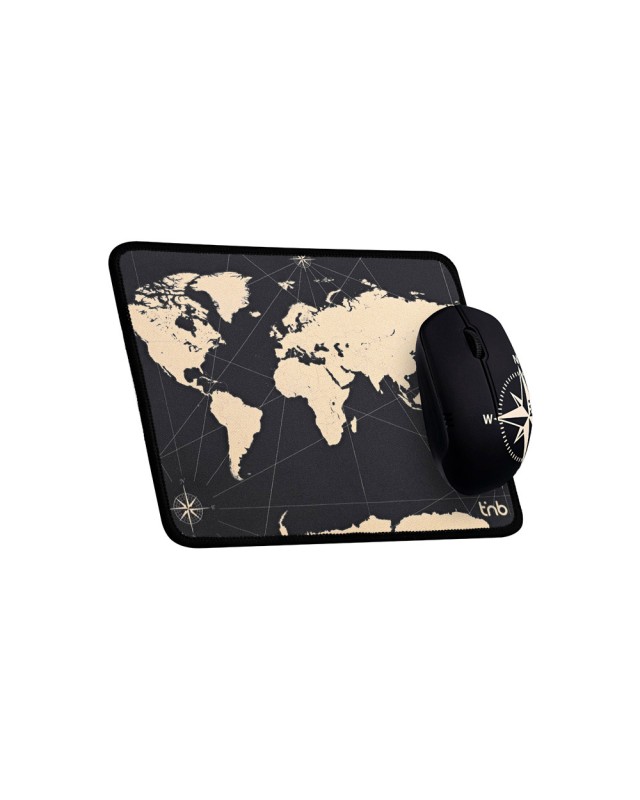 Alfombrilla de raton + raton inalambrico tnb travel optico 1600 dpi