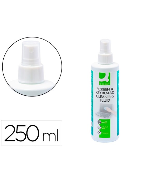 Spray q-connect limpiador de pantallas y teclados bote de 250 ml