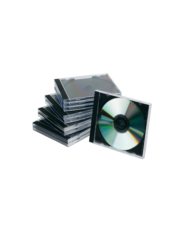 Caja de cd q-connect -con interior negro -pack de 10 unidades