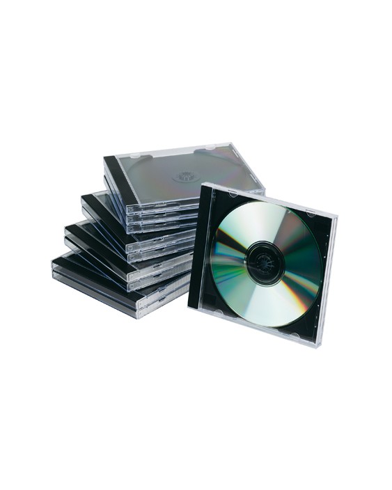 Caja de cd q-connect -con interior negro -pack de 10 unidades