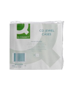 Caja de cd q-connect -con interior negro -pack de 10 unidades