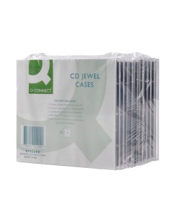 Caja de cd q-connect -con interior negro -pack de 10 unidades