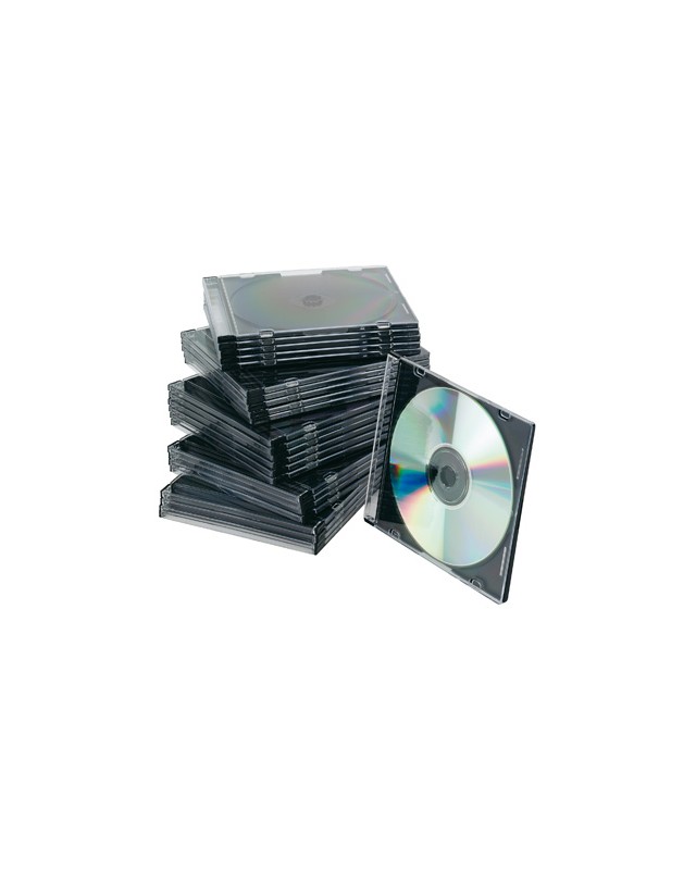 Caja de cd q-connect slim -con interior negro -pack de 25 unidades