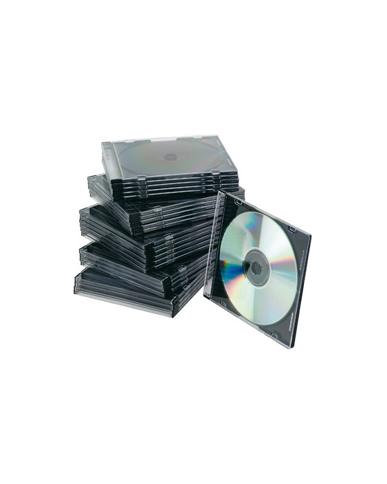 Caja de cd q-connect slim -con interior negro -pack de 25 unidades