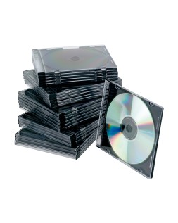 Caja de cd q-connect slim -con interior negro -pack de 25 unidades