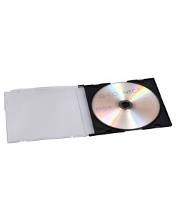 Caja de cd q-connect slim -con interior negro -pack de 25 unidades