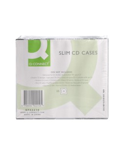 Caja de cd q-connect slim -con interior negro -pack de 25 unidades