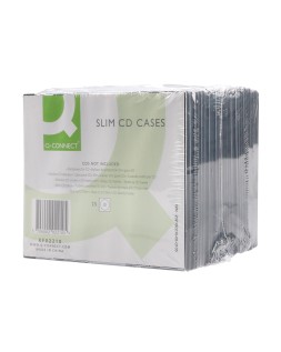 Caja de cd q-connect slim -con interior negro -pack de 25 unidades