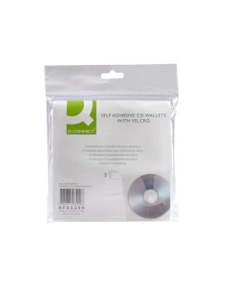 Sobre para cd q-connect polipropileno autoadhesivo convelcro-bolsa con 5 unidades-