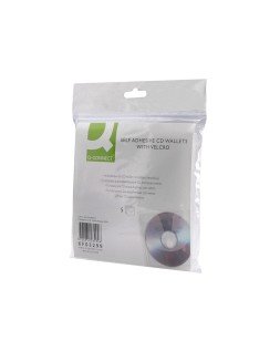 Sobre para cd q-connect polipropileno autoadhesivo convelcro-bolsa con 5 unidades-