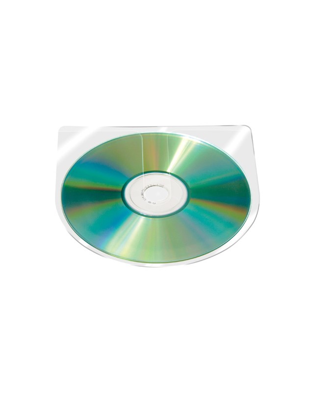 Funda autoadhesiva para cd q-connect sin solapa pack de 10 unidades