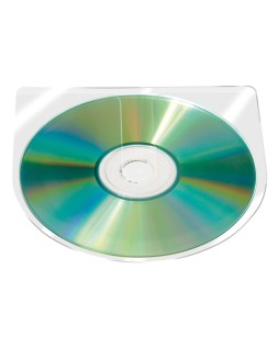 Funda autoadhesiva para cd q-connect sin solapa pack de 10 unidades
