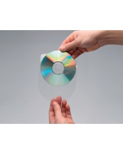Funda autoadhesiva para cd q-connect con solapa pack de 10 unidades