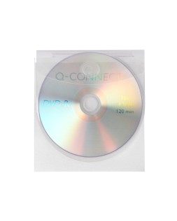 Funda autoadhesiva para cd q-connect con solapa pack de 10 unidades