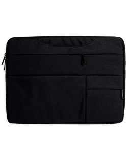 Funda para portatil q-connect 15,6" con asas retractiles cremallera 3 bolsillos exteriores negro