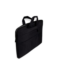 Funda para portatil q-connect 15,6" con asas retractiles cremallera 3 bolsillos exteriores negro