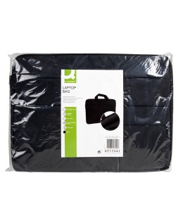 Funda para portatil q-connect 15,6" con asas retractiles cremallera 3 bolsillos exteriores negro