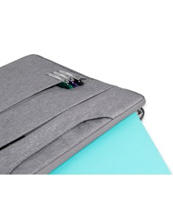 Funda para portatil q-connect 15,6" con asas retractiles cremallera 3 bolsillos exteriores gris