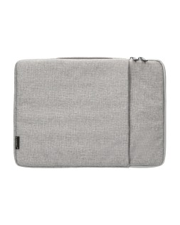 Funda para portatil q-connect 13,3" con asa 1 bolsillo exterior con cremallera color gris 350x250x25 mm
