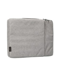 Funda para portatil q-connect 13,3" con asa 1 bolsillo exterior con cremallera color gris 350x250x25 mm