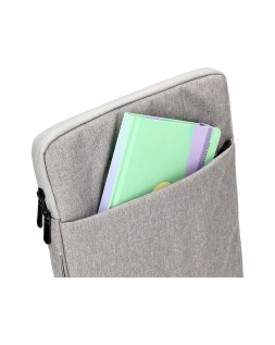 Funda para portatil q-connect 13,3" con asa 1 bolsillo exterior con cremallera color gris 350x250x25 mm