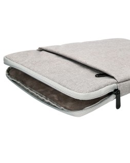 Funda para portatil q-connect 13,3" con asa 1 bolsillo exterior con cremallera color gris 350x250x25 mm