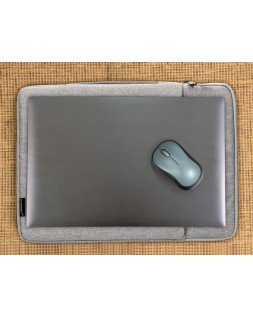 Funda para portatil q-connect 13,3" con asa 1 bolsillo exterior con cremallera color gris 350x250x25 mm