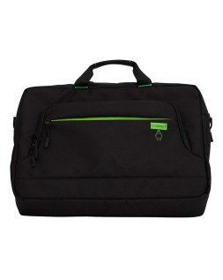 Maletin para portatil q-connect 17,2" negro 1 asa 2 bolsillos exteriores polietileno reciclado