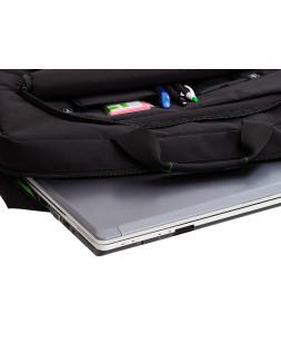 Maletin para portatil q-connect 17,2" negro 1 asa 2 bolsillos exteriores polietileno reciclado