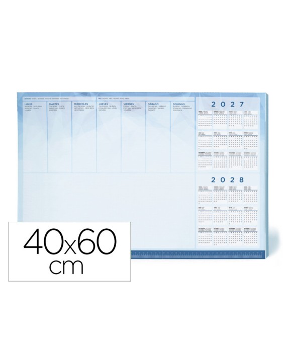 Planning sobremesa semanal liderpapel 40x60 cm 50 hojas 90 g 2027-2028
