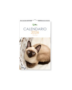 Calendario espiral pared liderpapel imagenes gatos 2026 para escribir 25x40 cm papel 157 g