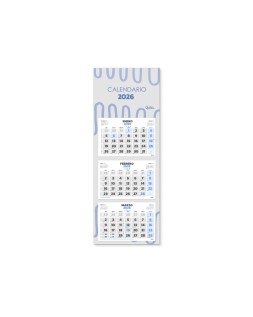 Calendario pared liderpapel 3 meses vistas 2026 plegable 33x70 cm papel 90 gr