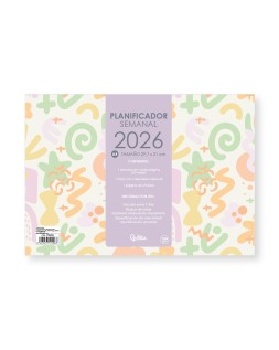 Planning semanal liderpapel joven 2026 29,7x21 cm din a4 con pegatinas papel 104 gr