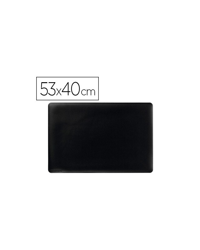 Vade sobremesa durable polipropileno antideslizante contorneado color negro 53x40 cm